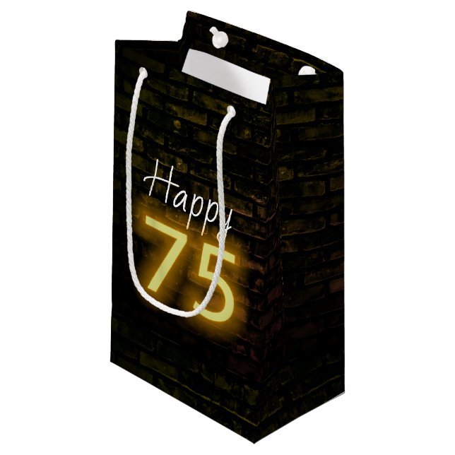 Petit Sac Cadeau Anniversaire Neon 75 Connexion Brick (Devant Angle)