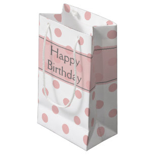 Petit Sac Cadeau Anniversaire Pois rose