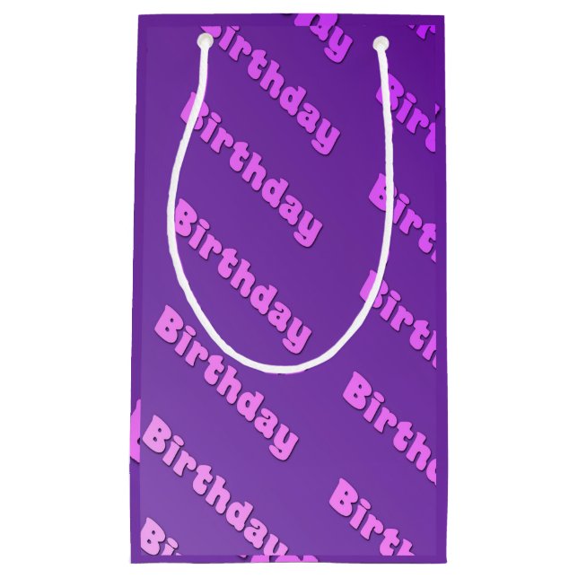 Petit Sac Cadeau Anniversaire (violet) (Devant)