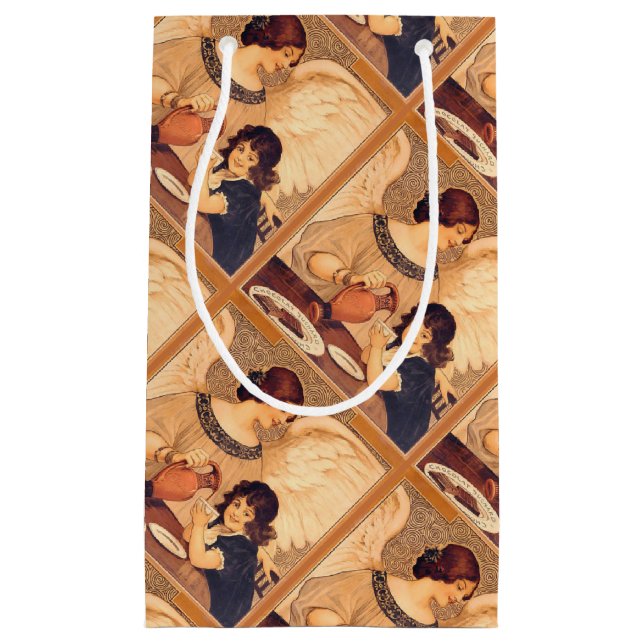 Petit Sac Cadeau Antique française au chocolat (Devant)