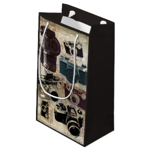 Petit Sac Cadeau Appareil-photo grunge de cru de photographie de