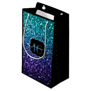 Petit Sac Cadeau Aqua blue Ombre parties scintillant scintille Swee