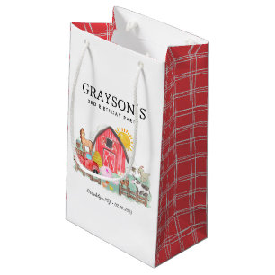 Petit Sac Cadeau Aquarelle Barnyard Animaux Enfants Ferme Anniversa