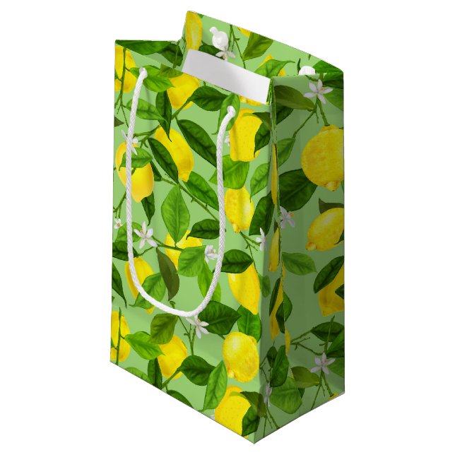 Petit Sac Cadeau Aquarelle Citron 3 (Devant Angle)