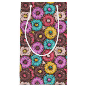 Petit Sac Cadeau Aquarelle colorée beignets avec Motif d'arrosage