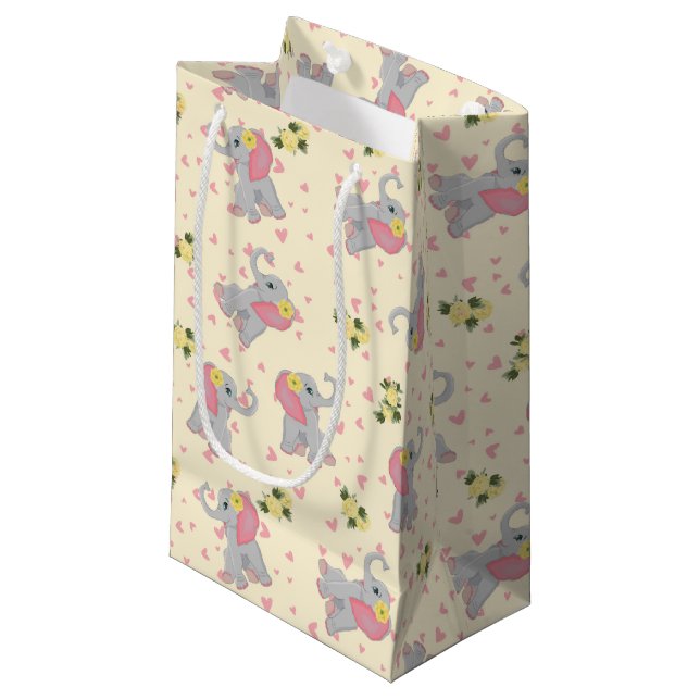 Petit Sac Cadeau Aquarelle d'Aiguille douce Petit Arachide Florale (Devant Angle)