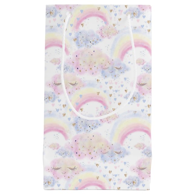 Petit Sac Cadeau Aquarelle Parties scintillant des arcs-en-ciel mag (Devant)