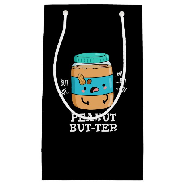 Petit Sac Cadeau Arachide, mais plus amusant Nourriture Pun Dark BG (Devant)