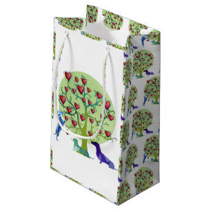 Petit Sac Cadeau Arbre d'amour de chien de Vienne, Cœurs