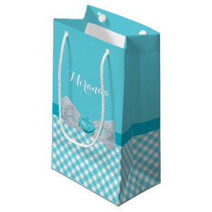 Petit Sac Cadeau Arc mignon de rose de perles de guingan Girly