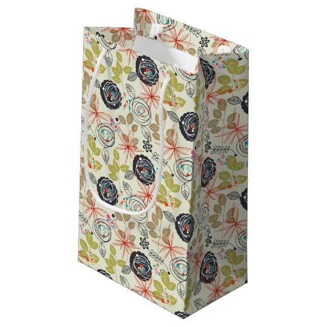 Petit Sac Cadeau Arrière - plan floral 2 (Dos Angle)