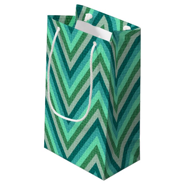 Petit Sac Cadeau Arrière - plan rayé de zigzag (Dos Angle)