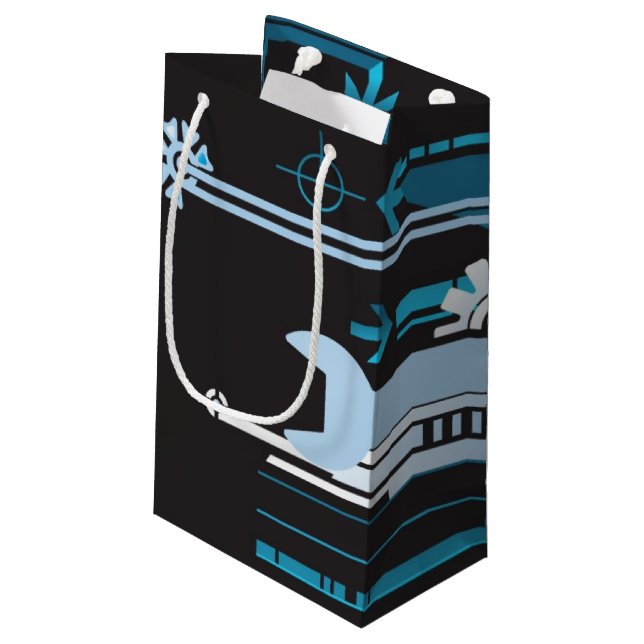 Petit Sac Cadeau Arrière - plan tramé technique 3 (Dos Angle)