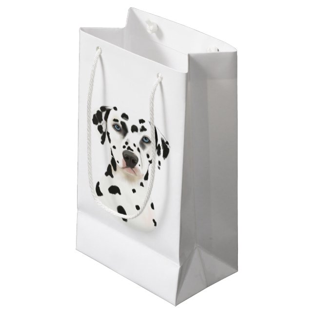 Petit Sac Cadeau Art dalmatien de chien (Devant Angle)