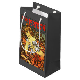 Petit Sac Cadeau Art Nouveau Vélo Mucha Art