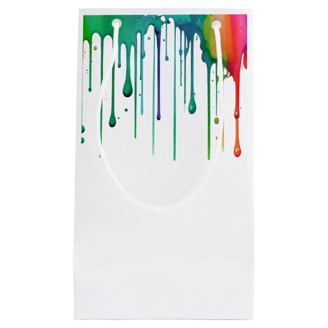 Petit Sac Cadeau Art Party Rainbow Paint Drift (Devant)