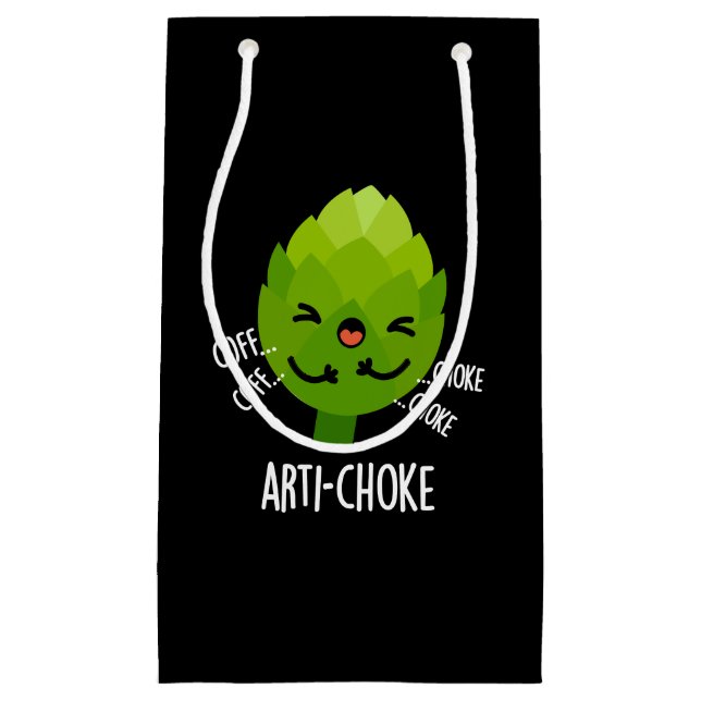 Petit Sac Cadeau Arti-choke Funny Veggie Artichoke Pun Dark BG (Devant)