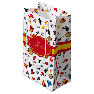 Petit Sac Cadeau Articles de l'Espagne avec le drapeau pour ajouter