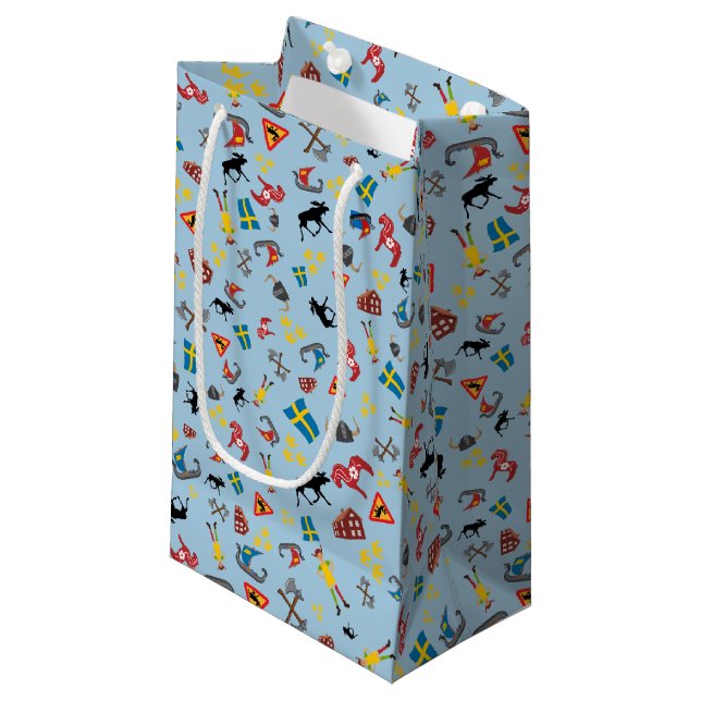 Petit Sac Cadeau Articles suédois de culture sur l'arrière - plan (Devant Angle)