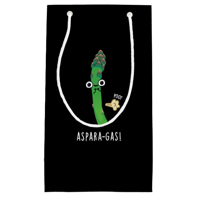 Petit Sac Cadeau Aspara-gaz amusant Asparagus Veggie Pun Dark BG (Devant)