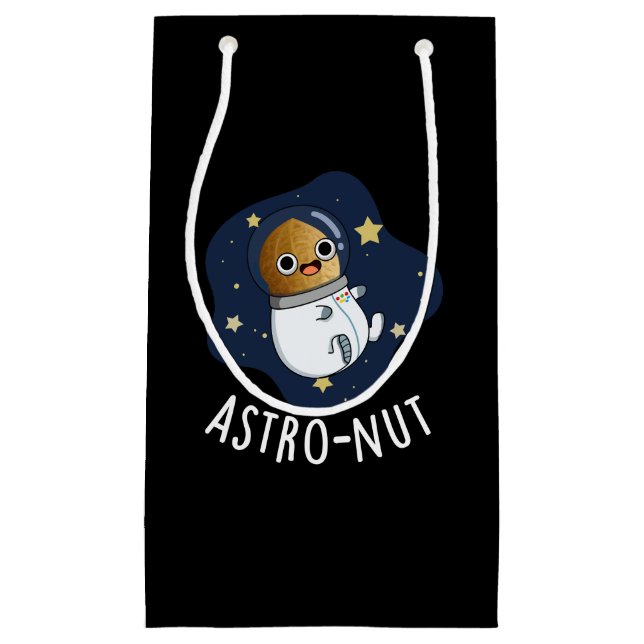 Petit Sac Cadeau Astro-nut Funny Nut Astronaut Pun Dark BG (Devant)