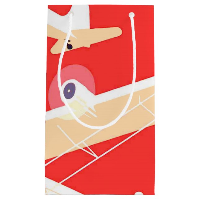 Petit Sac Cadeau Avion volant Vintage WPA coloré (Devant)