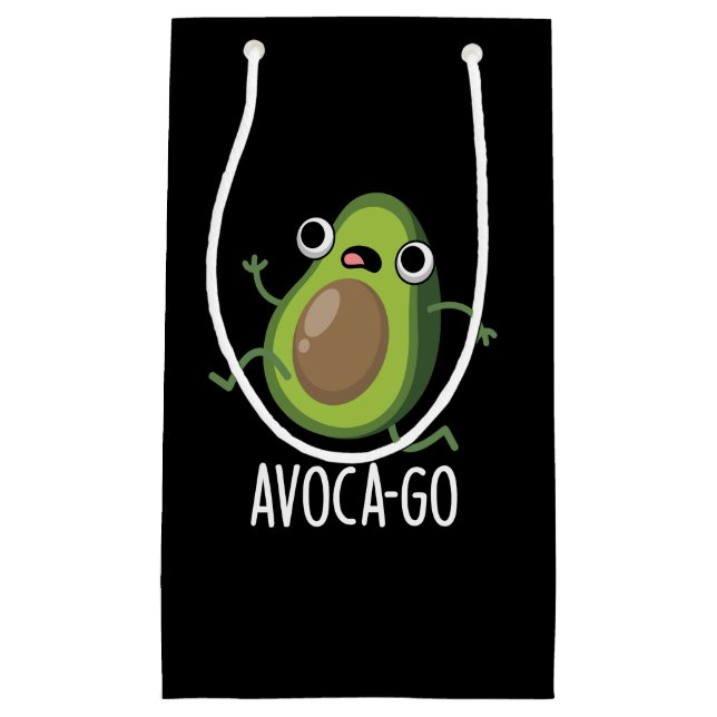 Petit Sac Cadeau Avoca-go Funny Avocado Pun Dark BG (Devant)