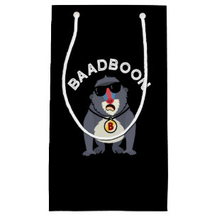 Petit Sac Cadeau Baadboon Funny Bad Baboon Pun Dark BG