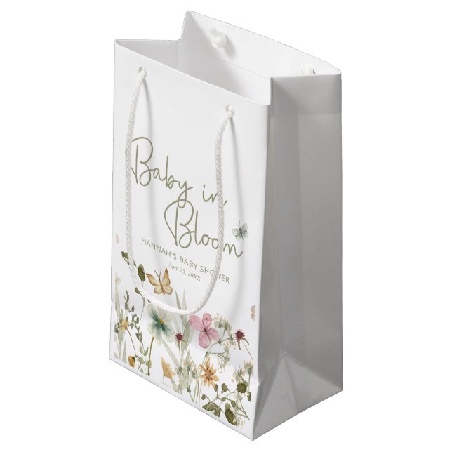 Petit Sac Cadeau Baby in Bloom Girl Baby shower (Devant Angle)