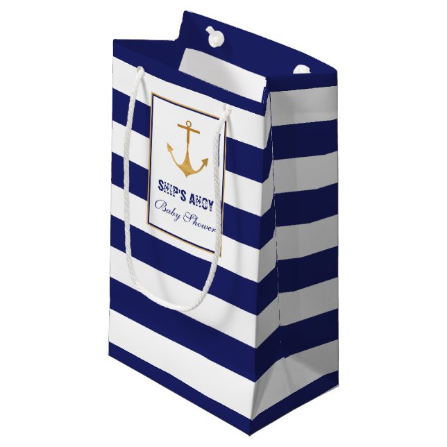 Petit Sac Cadeau Baby shower Ancre nautique (Devant Angle)