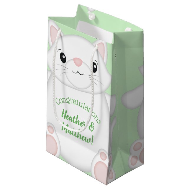 Petit Sac Cadeau Baby shower de chat Kitty (Devant Angle)