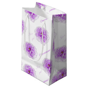 Petit Sac Cadeau Baby shower de fleurs violettes
