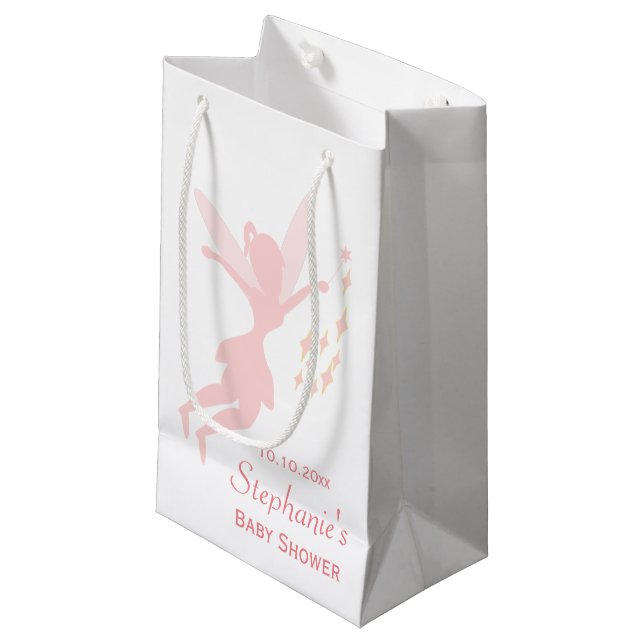 Petit Sac Cadeau Baby shower féerique rose (Devant Angle)