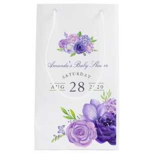 Petit Sac Cadeau Baby shower Floral Ultra Violet