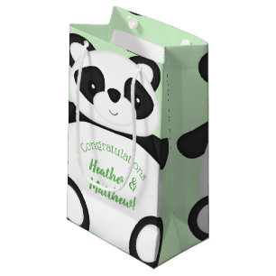 Petit Sac Cadeau Baby shower Ours Panda Vert