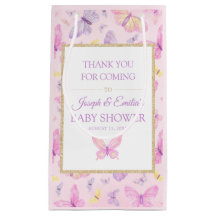 Baby shower papillon rose et pourpre