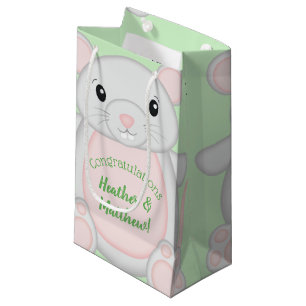 Petit Sac Cadeau Baby shower souris souris vert 