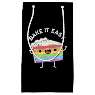 Petit Sac Cadeau Bake It Easy Funny Cake Pun Dark BG