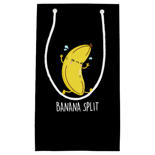 Petit Sac Cadeau Banana Split Funny Dancing Banana Pun (Dark BG) (Devant)