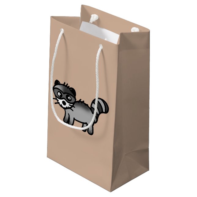 Petit Sac Cadeau bande dessinée adorable d'animal de raton laveur (Dos Angle)