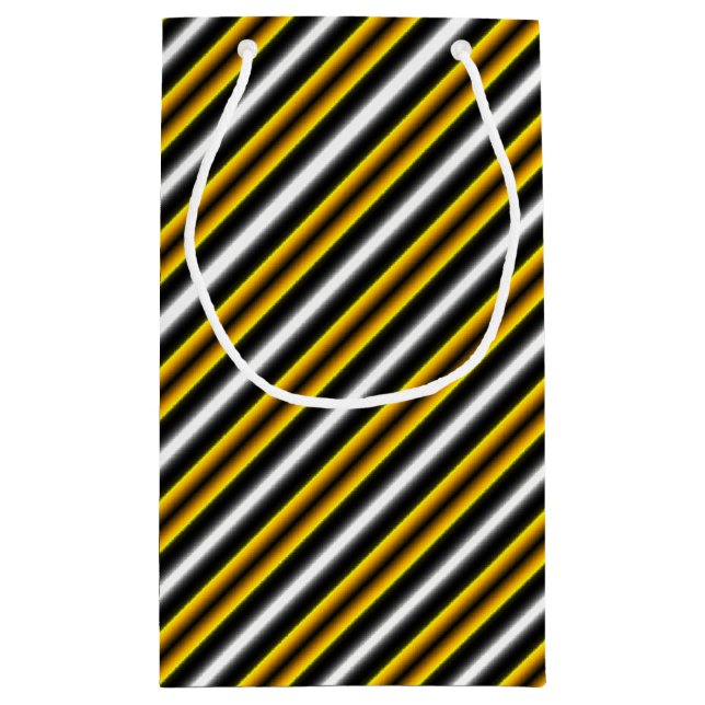 Petit Sac Cadeau Bandes arc-en-ciel blanc jaune (Dos)