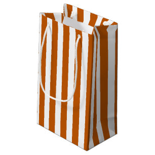 Petit Sac Cadeau Bandes de bonbons orange et blanc brûlés