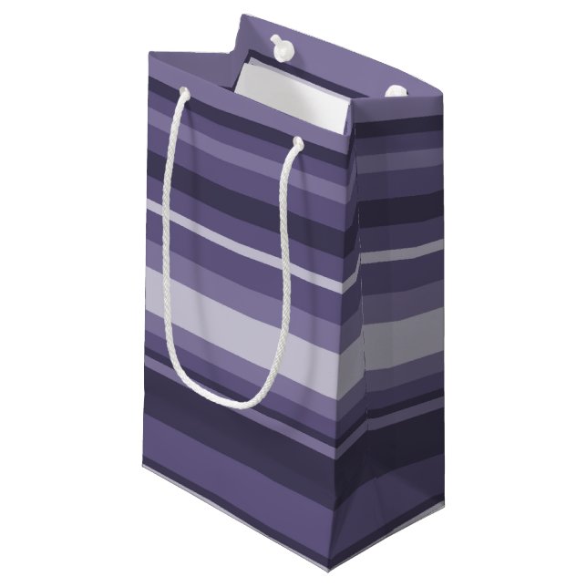Petit Sac Cadeau Bandes de cuir violet (Devant Angle)