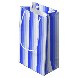 Petit Sac Cadeau Bandes d'ombre bleu royal