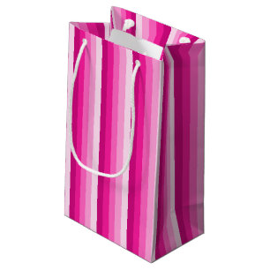 Petit Sac Cadeau Bandes d'ombre rose chaud