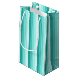 Petit Sac Cadeau Bandes d'ombre turquoise