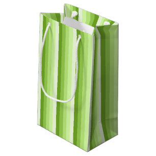 Petit Sac Cadeau Bandes d'ombre vert citron