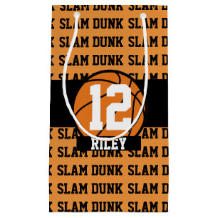 Petit Sac Cadeau Basketball Nom personnalisé Age Slam Dunk