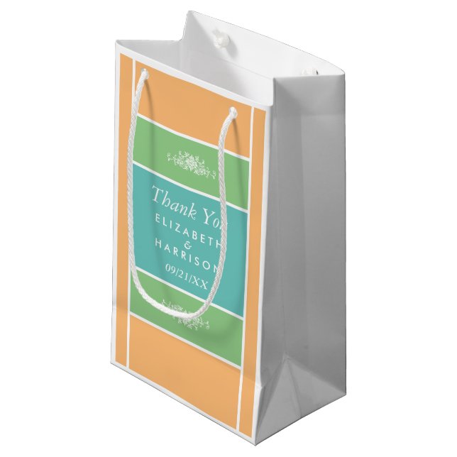 Petit Sac Cadeau Bâtiment Pastel moderne - Couleurs tropicales - Ma (Devant Angle)