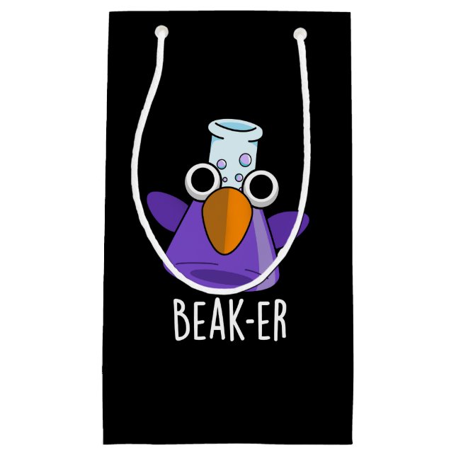 Petit Sac Cadeau Beak er Funny Chimie Pun Dark BG (Devant)